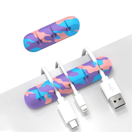 INCHOR Cable Organizer, Cord Organizer Cable Management, Cable Clips USB Cable Holder Wire Organizer Cord Clips,(5, 3 Slots Colourful) by INCHOR