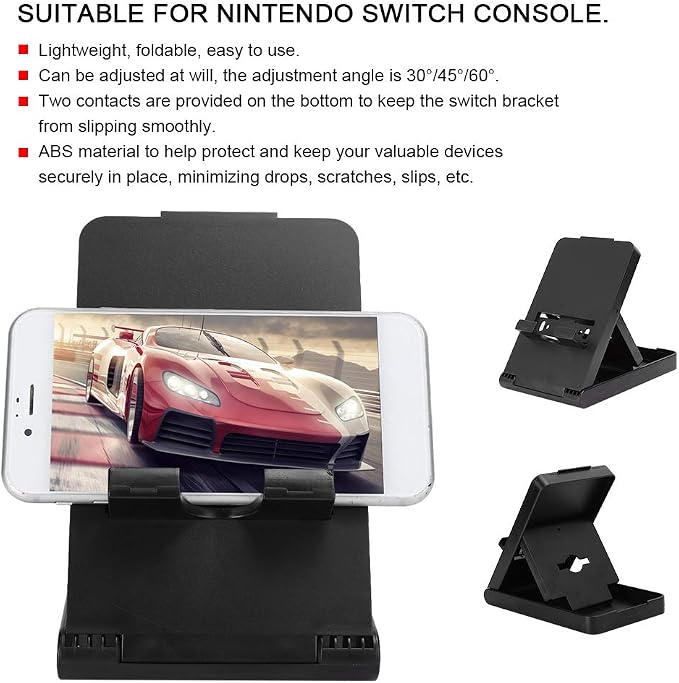 Game Console Stand Foldable Adjustable Play Stand for Host Lightweight ABS Material 30 45 60 Degree Angle - Image 8