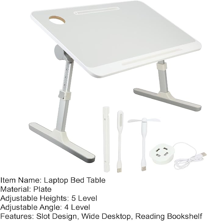 Laptop Bed Tray Table, Height Angle Adjustable Laptop Bed Stand, Portable Laps Desk with Foldable Legs Foldable Laps Tablet Table for Sofa Couch Grey - Image 9