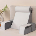 Vekkia 21" Reading Pillow for Bed with XL Side Pockets for Adult | 60° Wedge Back Support, Adjustable Arms,Washable Cover,Support for TV,Gaming,Working,Nursing,Recovery in Bed&Floor,White/Gray by Vekkia