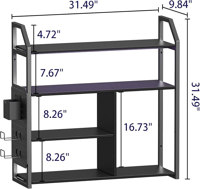 Floating Shelves with LED Light, 31.5" Wall Mounted Display Shelf - Image 2