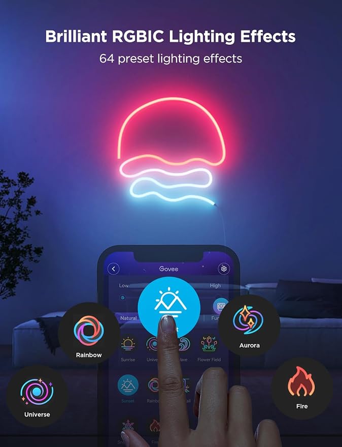 Govee RGBIC Neon Lights 32.8ft Works with Matter, Alexa, Google Assistant - Image 3