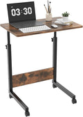 FCH Portable Computer Workstation, Standing Desk Adjustable Height, Small Computer Desk w/Rolling, Sit Stand Laptop Desk TV Tray for Bed Sofa Hospital Reading Eating, Rustic Brown, 23.6" by FCH