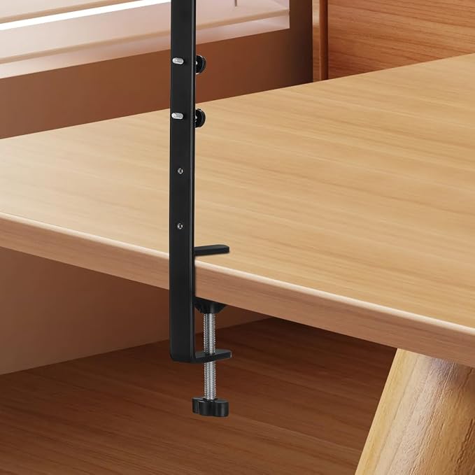 2Pcs Desk Clamp, Metal Pegboard Fixing Mount Extended Version, Black Desk Mount Bracket for Office Game Home Desktop Accessories Bracket - Image 8
