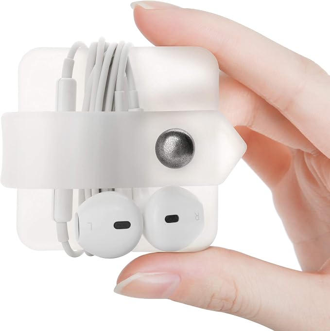 Silicone Cord Organizer, Transparent Earphone Wrap, Button Closure, Flexible Headphone Cord Manager - Image 2