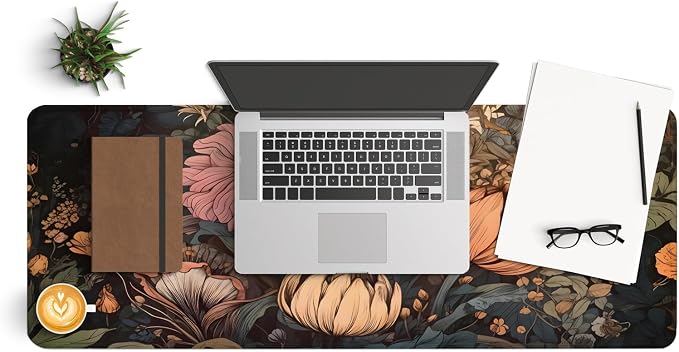 Gaming Mouse Pad with Anti-Slip Rubber Base, Extended Large Computer Mouse Mat with Stitched Edges, Long XL Anime Mousepad for Laptop and Keyboard, 31.5 x 11.8 inch (Wildflowers) - Image 3