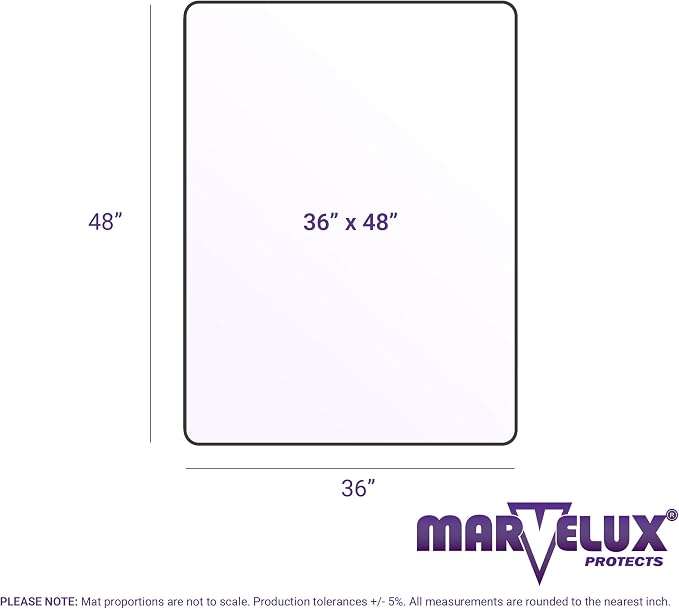 Marvelux Office Chair Mat for Low Pile Carpets 36" x 48”, Clear Vinyl Protector Mat for Under Desks, Rectangular PVC Carpeted Floor Mat for Gaming Chairs and Computer Desks - Image 10