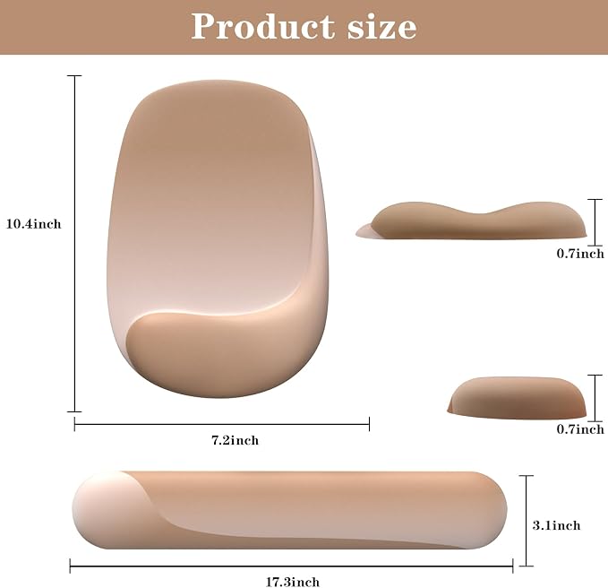 Wrist Rest for Keyboard and Mouse, Ergonomic Gel Computer Keyboard Wrist Rest with Memory Foam, Keyboard Wrist Support Pad for Long Hours of Work, Gaming, Studying-Relieve Wrist Pain - Image 6