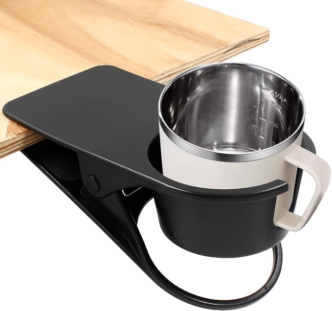 Jiozermi Drinking Cup Holder Clip, Desk Drink Holder Clip(Black) by Jiozermi