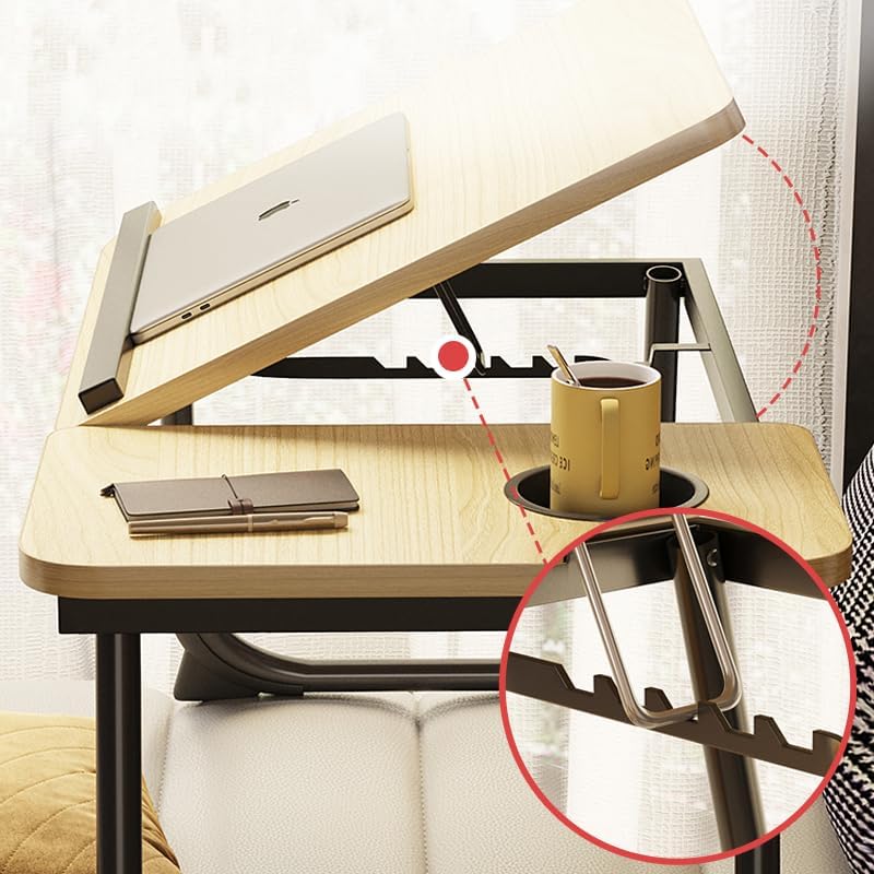 CloudTrip Laptop Desk for Bed or Couch, Lap Desk, Woking in Bed Desk, Home office Desks, Breakfast Tray, Desk with Cup Holder, Watching Movies in Bed, laptop stand for bed, Fordable Legs Desk (Walnut) - Image 3