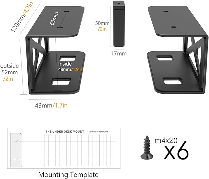 Under Desk Laptop/Mini PC Storage Mount,CPU Holder,Compatible with Dell OptiPlex,Mac Book,Mac mini and More. - Image 2