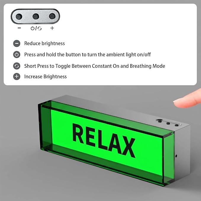 LED Light Box Sign for Desk Setup, CNC Aluminum Ambient Desk Light, Rechargeable 1000mAh Battery, USB-C, Warm Glow Decor for Gaming Room, Home Office, Shelf - Image 8
