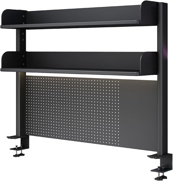 Pegboard Wall Organizer Panels.Clamp-on Desk, Pegboard Workstation Extender, Privacy Panel, Desktop Storage Shelf for Home Office & Gaming Setup (31.5 inches) - Image 8