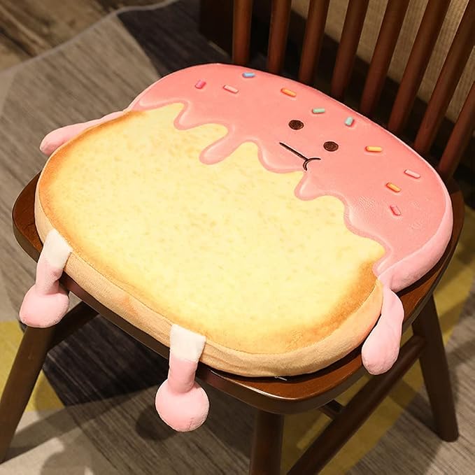 Toast Seat Cushion Memory Foam Chair Pad Removable Cover Food Plush - Image 5