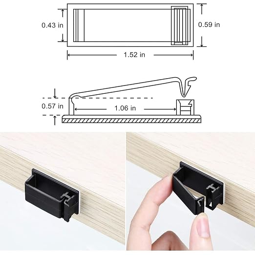 50Pcs Self Adhesive Cable Management Clips,Cable Organizers Wire Clips Cord Holder for PC Laptop Ethernet Cable Desktop Home Office(1.52’’ x 0.59’’ x 0.57’’, Black) - Image 2