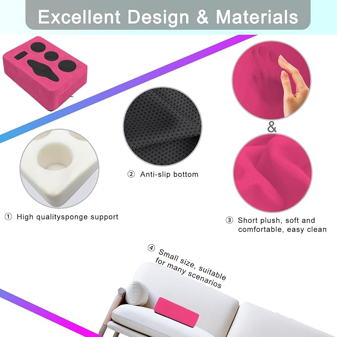 Couch Bed Cup Holder Pillow, Nisdoing 5 Hole Couch Drink Holder! Keep Drinks Hand Side and KeepTemp, Prevent Spills and Use Anywhere. Cup Holder for Couch, Bed,Camping,RV,Car,Beach.Pink - Image 7