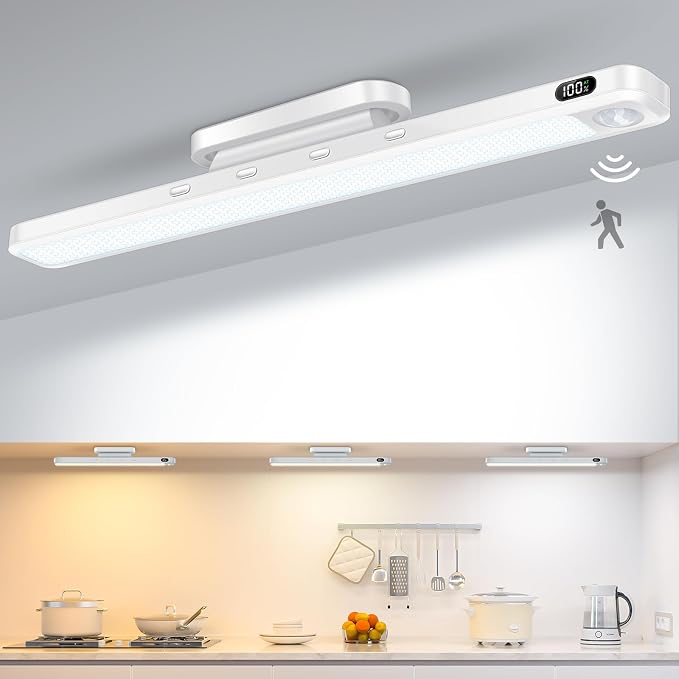 WILLED 5W Motion Sensor Led Light Bar, Eye-Care Rechargeable Closet Light with Battery Level Display, Makeup Lighting, Motion Sensor Light Indoor for Cabinet, Closet, Desk and Bathroom by WILLED