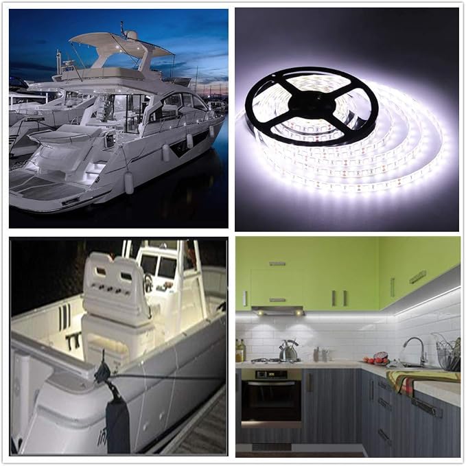 Boat Strip Lights Waterproof 16.4FT, 12v White Marine Pontoon Boat Lights - Image 6