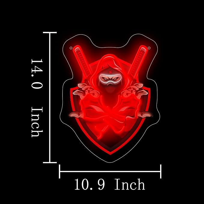 Red Ninja Led Neon Sign Light Pop art Neon Sign Led Light Up Sign Room Wall Decor Man Gaming Room, Kids Room, Bar Decoration, Birthday Party Gifts - Image 7