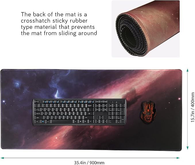 XXL Professional Large Mouse Pad & Computer Game Mouse Mat (35.4x15.7x0.1IN, 90x40 sky001) - Image 2