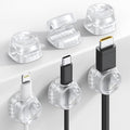 Lamicall 6 Pack Cord Organizer, Office Desk Accessories, Clear Cable Clips by Lamicall