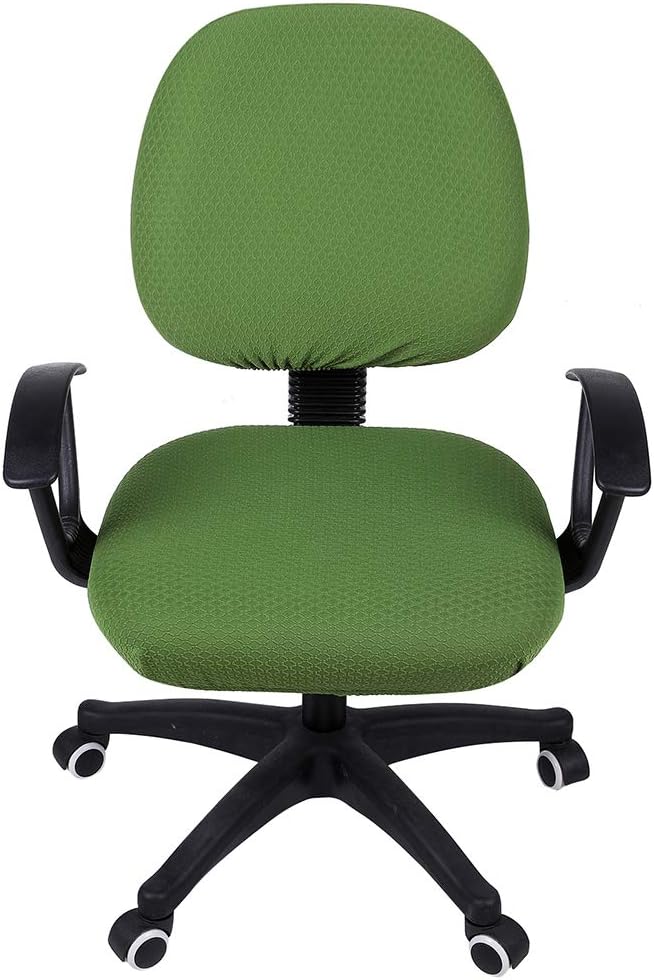 Smiry Office Computer Chair Covers for Desk Rotating Chair Protector | Stretch Jacquard Removable Washable Universal Slipcovers, Seat + Backrest Cover, Olive Green - Image 2