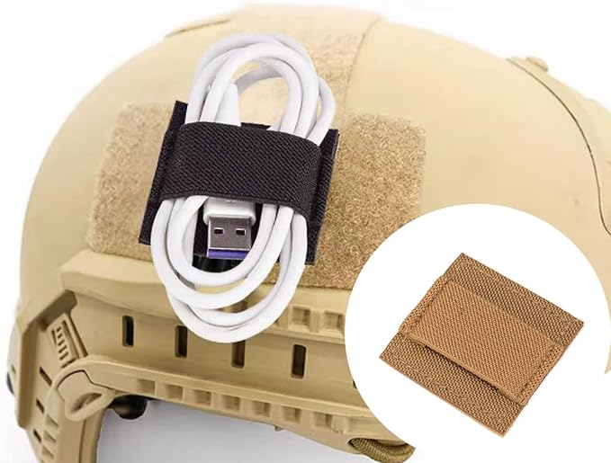 2 Pack Tactical Helmet Cable Ties Organizer Hoop and Loop Adhesive Earpiece Cord Wraps Wire Organizer Cable Management for Walkie Talkies Earpiece Two-Way Radio Headset Wired Earbuds Headphone - Image 4