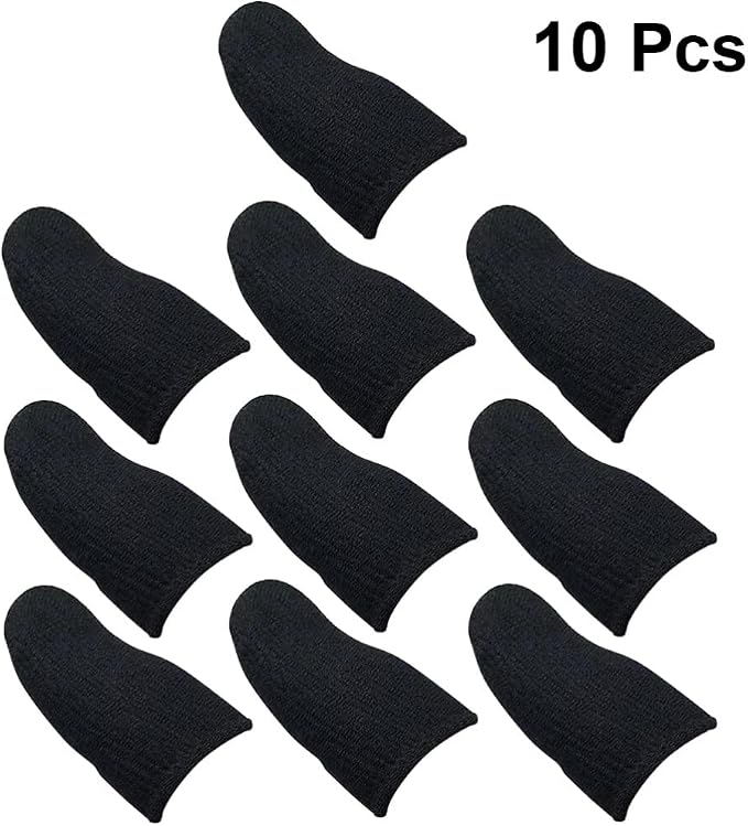 UKCOCO 10Pcs Mobile Phone Gaming Finger Sleeves, Touch Screen Finger Protector Anti-Sweat Breathable Smooth Operation Fiber Thumb Sleeve Cover for Gaming Tablet Controller Phone Game - Image 7
