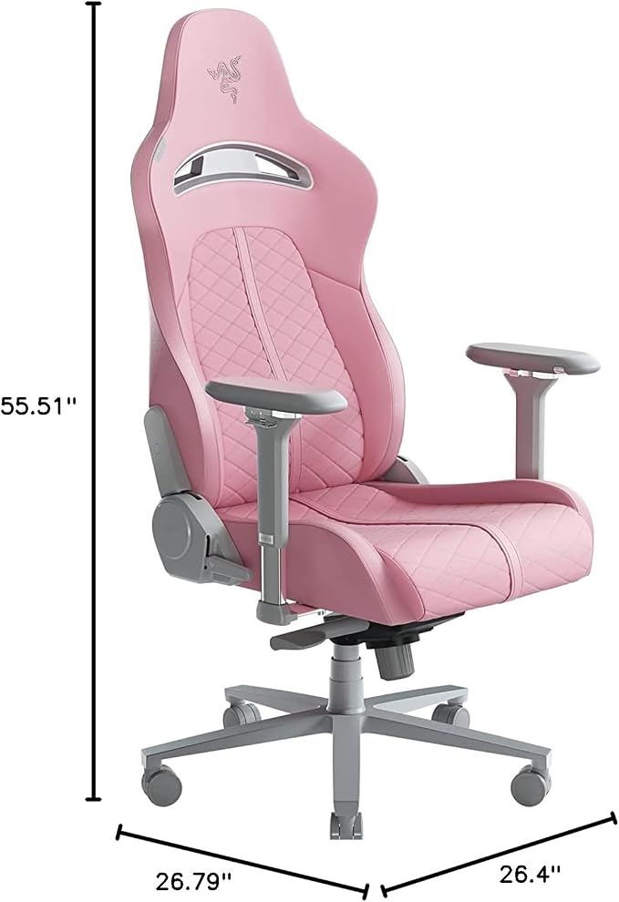Razer Enki Gaming Chair, Built-in Lumbar Arch, All-Day Comfort, Pink | Optimized Cushion Density, Dual-Textured, Eco-Friendly Synthetic Leather, Adjustable 152-degree Recline - Image 10