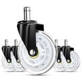 RidRed Gaming Chair Wheels - Heavy-Duty Office Chair Wheels - Replacement Rubber Casters - Universal Fit 3 Inch Chair Casters, Noise Free, Fits 98% Chair, for All Floor (White) by RidRed