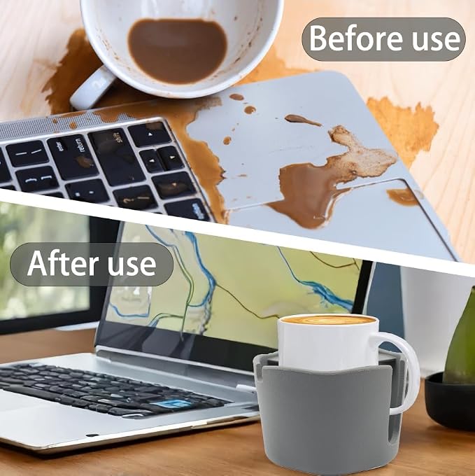 Suction Cup Holder - Ultra-Strong Desk Cup Holder, Non-Slip RV Drink Holder for Car/Office/Home, Organize Mugs & Water Bottles (Perfect for Drivers, Travelers, Office Workers) (Gray) - Image 4