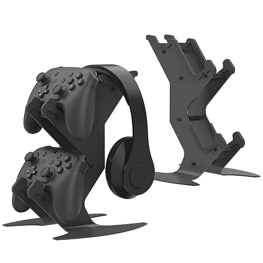 DOYO Controller Stand Organizer for Desk, Universal Headphone Stand for Xbox PS5 PS4 Switch, Headset Holder & Desk Mounts, Gaming Desk Accessories Controller Holder, Gaming Equipment Headset Holder by GAMEACCESSORIES