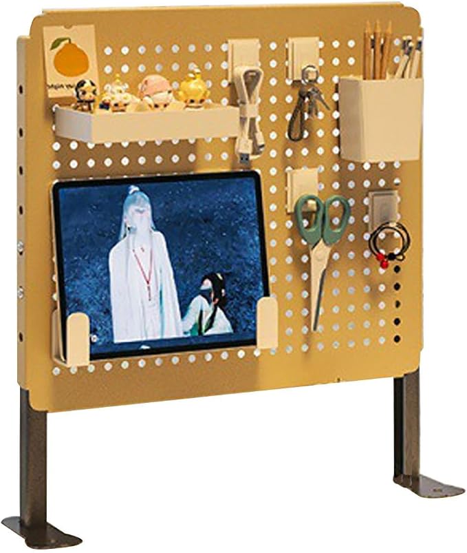 Desk Extender Steel Desktop Organizer, Desk Pegboard for Office Gaming Home, Gaming Pegboard,Pegboard for Desk,Work Desk Organizer, Standing Desk Accessories, No-Drill,A,40*40cm/16*16in by Unknown