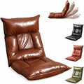Floor Chair with Back Support, 42-Position Adjustable Gaming Chair for Adults, Faux Leather Floor Lounger, Reading Chairs with Neck Support, Foldable Floor Seat for Sleeping, Gaming (Brown) by Unknown