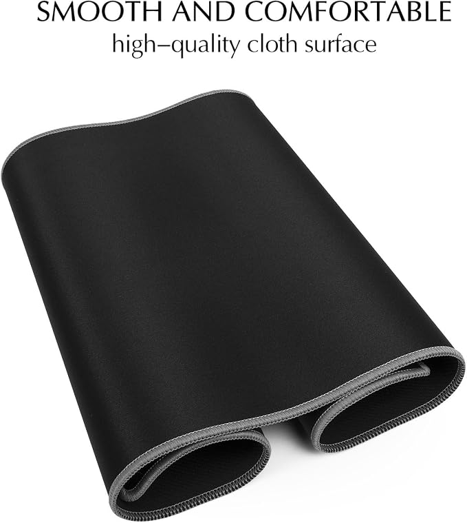 JIALONG Large Gaming Mouse Pad, Extended Mousepad with Grey Stitched Edges, XXL Desk Mat, Big Computer Keyboard Mat for Gaming and Office, 35.4 x 15.7 inches - Image 5