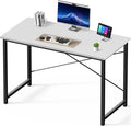 OLIXIS 47 Inch Computer Office Desk for Small Spaces, Writing Gaming Work Desk Modern Study Table with Metal Frame Home Bedroom, White by OLIXIS