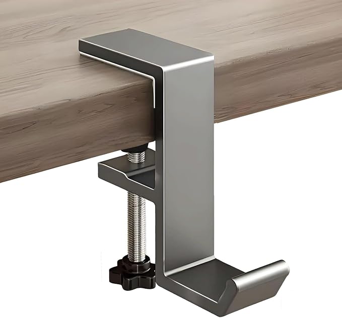 Headphone Stand - Aluminum Alloy Headphone Holder, Under Headset Stand for Desk Fit for PC Gaming Headset Hanger Hook Suitable for Office, Computer, Student Class Desk, Handmade Creator Table (Grey) by JAKO