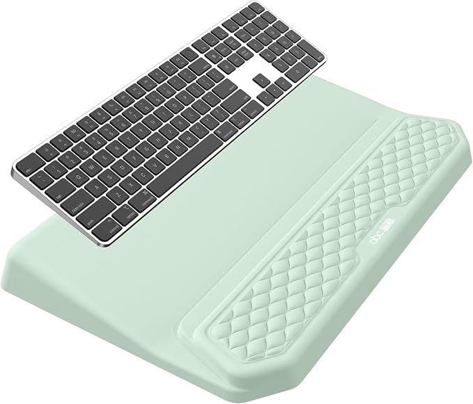 2-in-1 Ergonomic Keyboard Stand with Wrist Rest, Light Green by abcmat