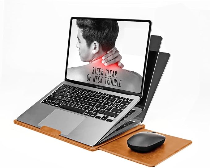 PUNCUBE Portable Lap Desk -Ultra Slim&Compact Laptop Desk in Sleek Design with Retractable Mouse Pad, Adjustable Stand, Expandable Surface, and Heat Protection for Laptops and Tablets (Blonder Brown) - Image 2