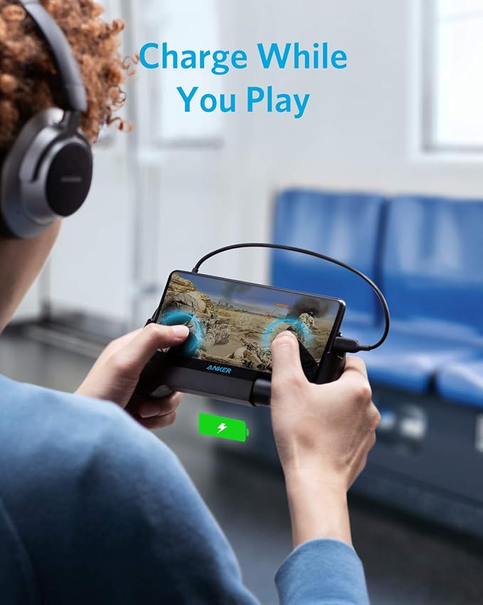 Anker PowerCore Play 6K Mobile Game Controller with 6700mAh Power Bank and Radiator Gamepad for iOS Android Phone - Image 2