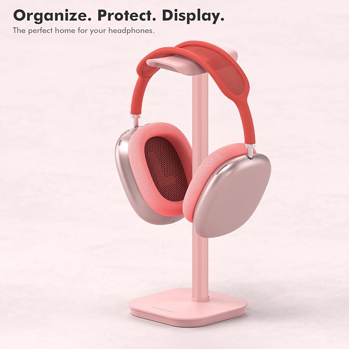 Headphone Stand, Desktop Headset Holder Desk Earphone Stand Aluminum Headset Hanger Headphone Rack Stand to Hold Earphones Such as Airpods Max, Sony, Beats, Bose, Razer, HyperX(Pink) - Image 6