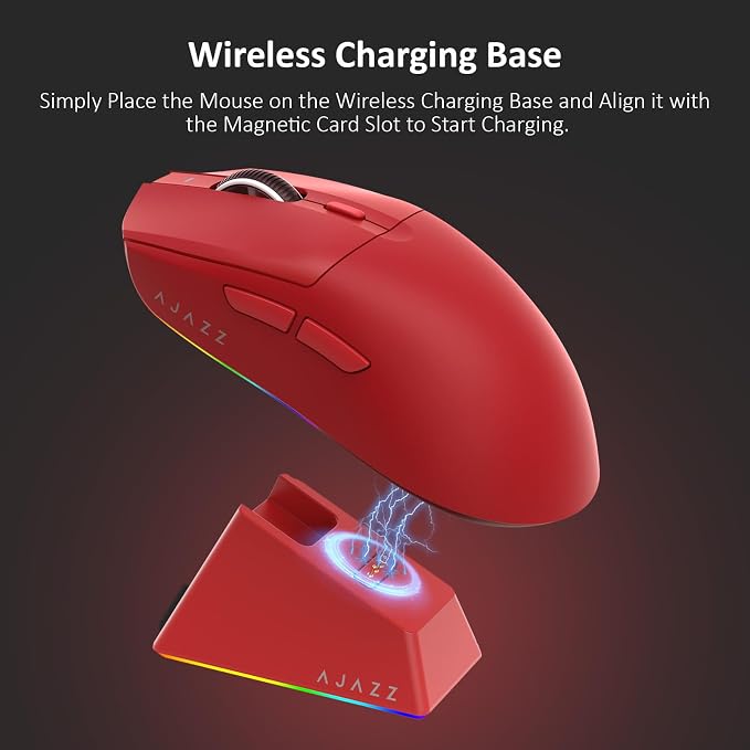AJ139 V2 MC Wireless Gaming Mouse 2.4G Wired/Bluetooth | RGB Magnetic Charging Dock | Lightweight Design | 12K DPI | 500mAh Battery | PAW3311 Sensor | 5 Programmable Buttons, Compatible with PC/Mac - Image 5