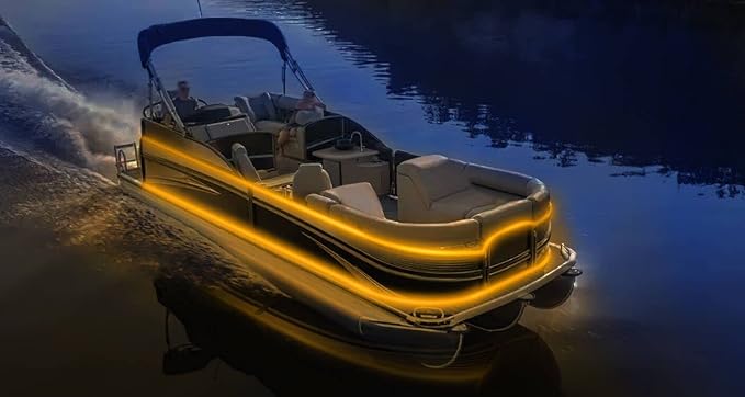 Boat Strip Lights Waterproof 16.4FT, 12v Amber Marine Pontoon Boat Lights - Image 5