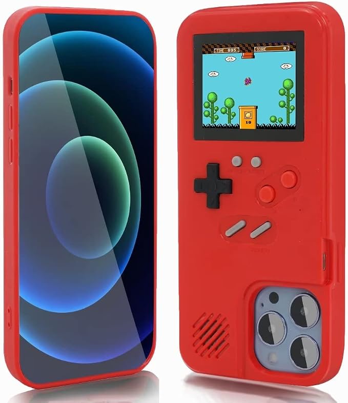 Gameboy Case for iPhone 13 Pro Max,Handheld Retro 168 Classic Games,Color Video Display Game Case for iPhone,Anti-Scratch Shockproof Phone Cover Red by LifestyleofhealthyandsustainabilityWelcometojoinus