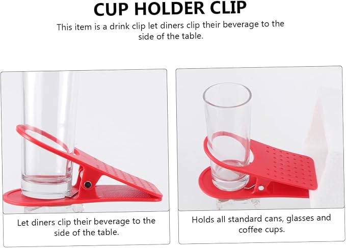 STOBAZA 2pcs Table Cup Clip Random Color Clamp for Office and Home Use Holds Standard Cans Glasses and Cups Plastic and Construction for Restaurants and Dining Tables - Image 8