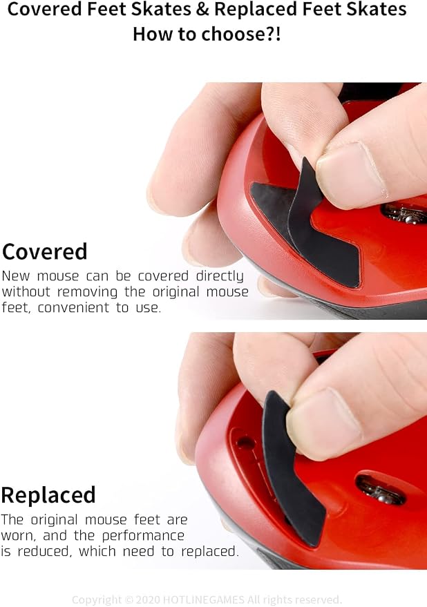 【 Covered Version Ultra-Thin 0.23mm PTFE 】 4Sets of Hotline Games 3.0 Mouse Feet Skates Compatible with Logitech G Pro X Superlight Wireless Gaming Mouse, Protect Original Mouse Feet, Smooth Glide - Image 5