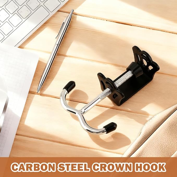 3 Pack Adjustable Desk Hook, Under Desk Handbag Hanger Purse Hook - Image 6