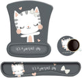 ToLuLu Keyboard Mouse Pad Wrist Rest, Gel Ergonomic Mouse Pads for Computer Laptop Office Home, Comfortable Mousepad Keyboard Wrist Support Memory Foam for Easy Typing Pain Relief, Cute Cat by ToLuLu