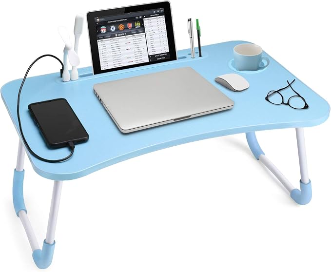 Slendor Foldable Lap Desk with Cup Holder for Bed, Couch, Floor by Slendor