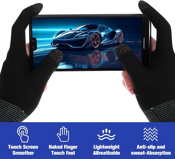 Toddmomy 2 Pairs Touch Screen Gaming Finger Sleeves Nylon - Image 9